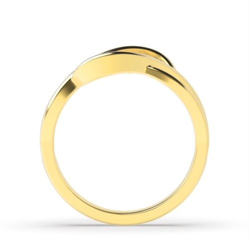 Bezel Setting Round Yellow Gold set Illusion Set Engagement Rings