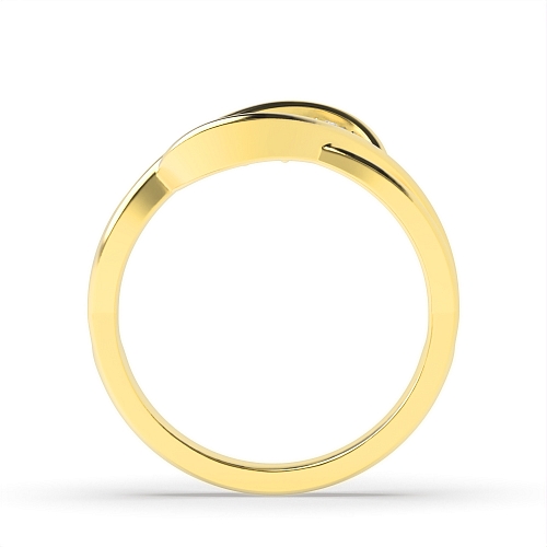 Bezel Setting Round Yellow Gold Illusion set Engagement Rings