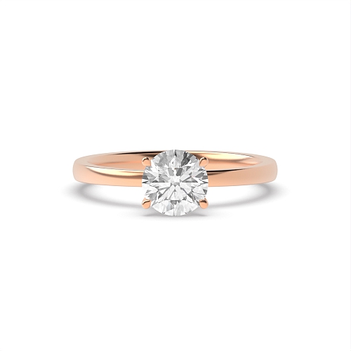 4 Prong Round Rose Gold Hidden Halo delicate shoulder Engagement Rings