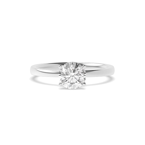 4 Prong Round Hidden Halo delicate shoulder Moissanite Engagement Rings