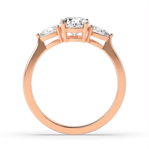 Oval/Pear Rose Gold Classic basket Engagement Rings