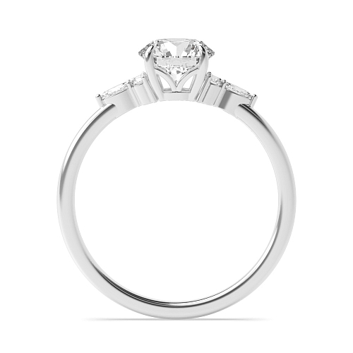 1 carat  4 Prong Round Floral trio Engagement Rings