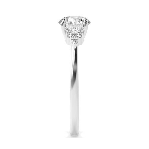 1 carat  4 Prong Round Floral trio Engagement Rings