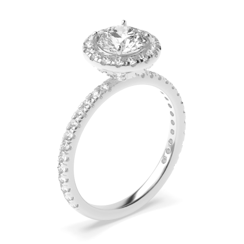 4 Prong Round Halo Diamond Ring