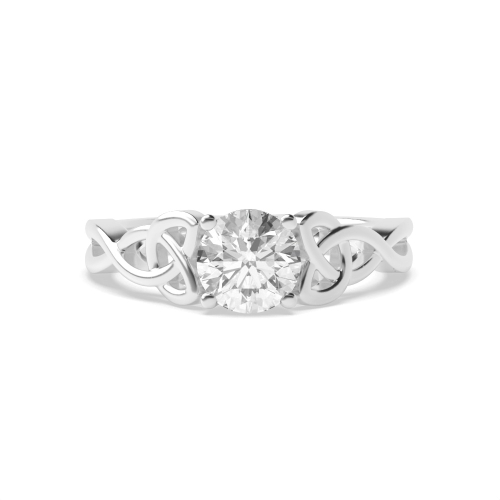 4 Prong Round Celtic Solitaire Diamond Ring