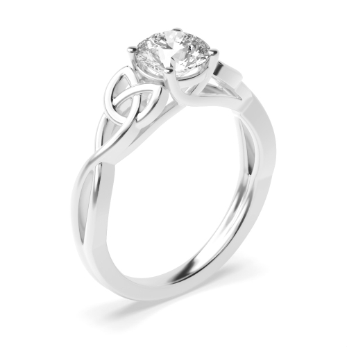 4 Prong Round Celtic Solitaire Engagement Ring