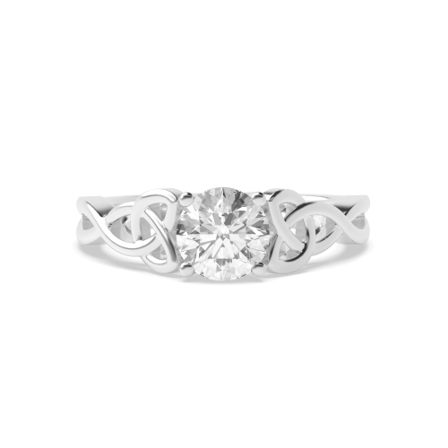 4 Prong Round Celtic Solitaire Engagement Ring