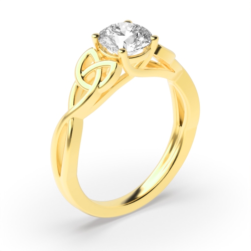 4 Prong Round Yellow Gold Solitaire Engagement Ring