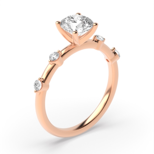 4 Prong Round Rose Gold Enchanted Engagement Rings