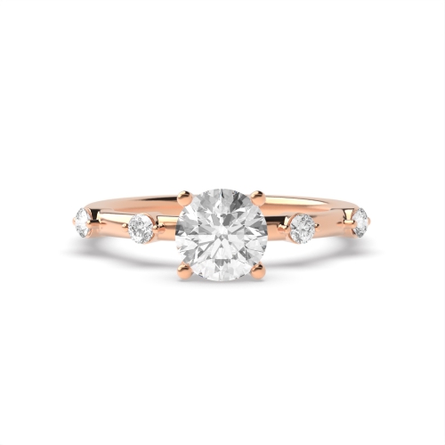 4 Prong Round Rose Gold Enchanted Engagement Rings