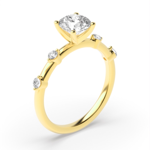 4 Prong Round Yellow Gold Enchanted Engagement Rings