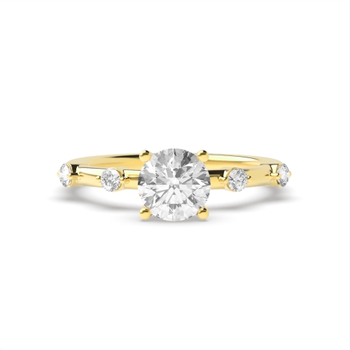 4 Prong Round Yellow Gold Enchanted Engagement Rings