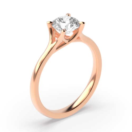 4 Prong Round Rose Gold Luminous Engagement Rings
