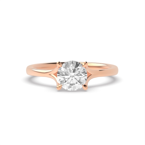 4 Prong Round Rose Gold Luminous Engagement Rings