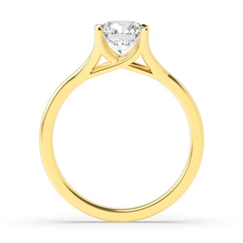 4 Prong Round Yellow Gold Luminous Engagement Rings