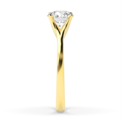 4 Prong Round Yellow Gold Luminous Engagement Rings