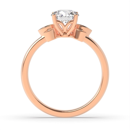 4 Prong Round Rose Gold Sovereign Unusual Engagement Rings