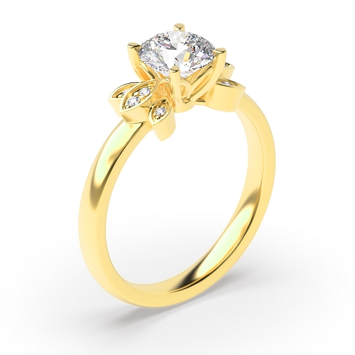 4 Prong Round Yellow Gold Sovereign Unusual Engagement Rings