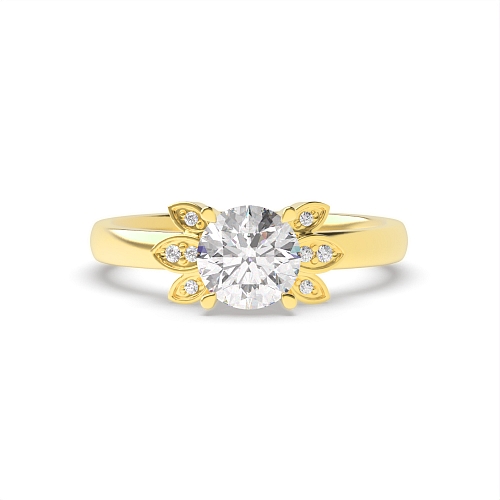 4 Prong Round Yellow Gold Sovereign Unusual Engagement Rings