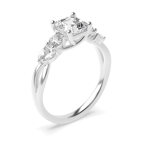 Asscher Trellis Crossover Engagement Rings
