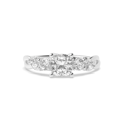 Cushion Trellis Crossover Engagement Rings