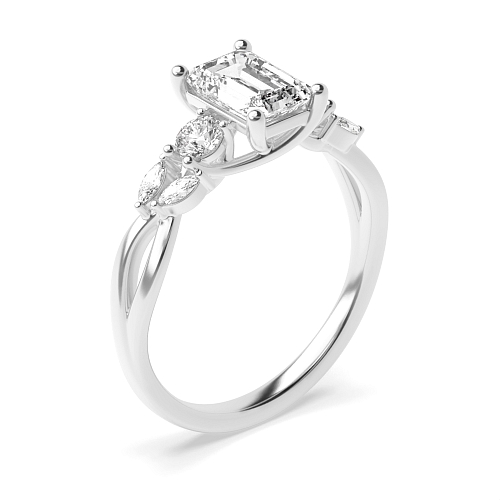 Emerald Trellis Crossover Engagement Rings