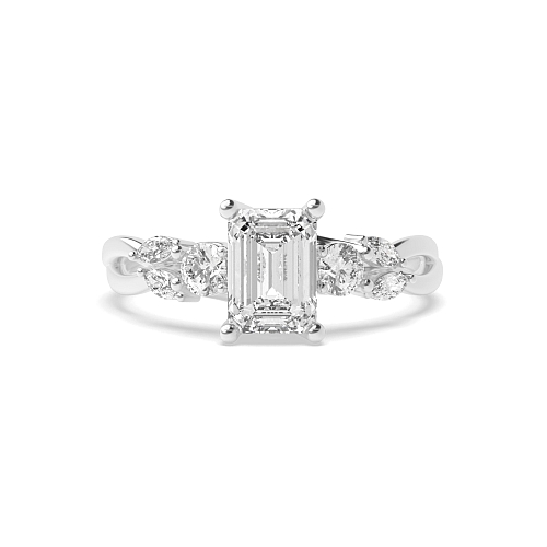 Emerald Trellis Crossover Engagement Rings