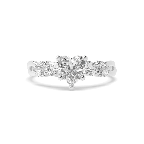 Prong Heart Trellis Crossover Engagement Rings