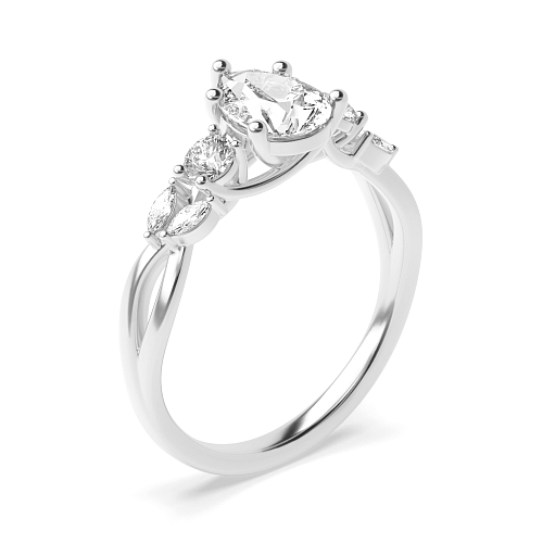 Prong Pear Trellis Crossover Engagement Rings