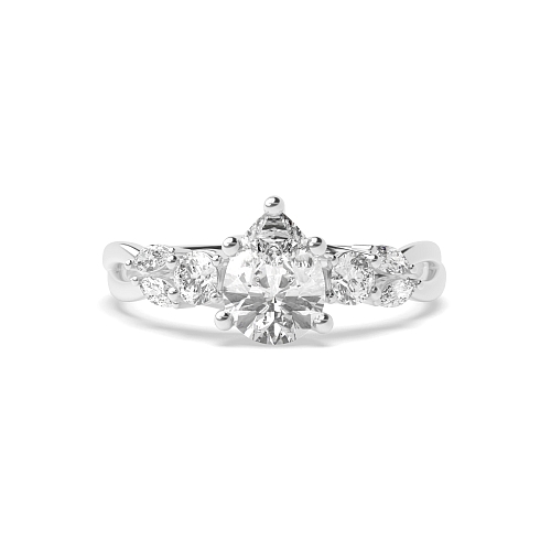 Prong Pear Trellis Crossover Engagement Rings