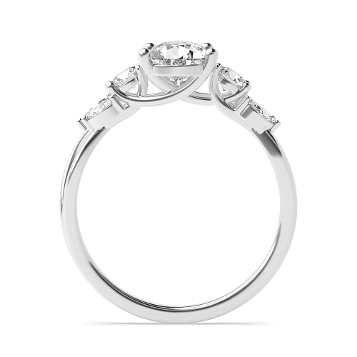Prong Pear Trellis Crossover Engagement Rings