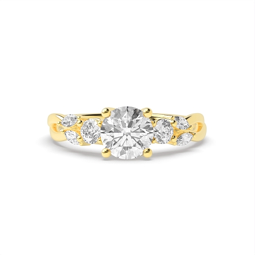 Yellow Gold Trellis Crossover Unique Engagement Rings