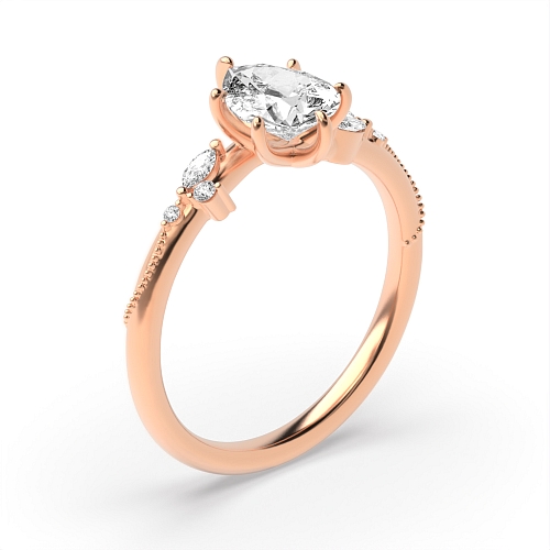 Prong Pear Rose Gold Opulence flank Engagement Rings