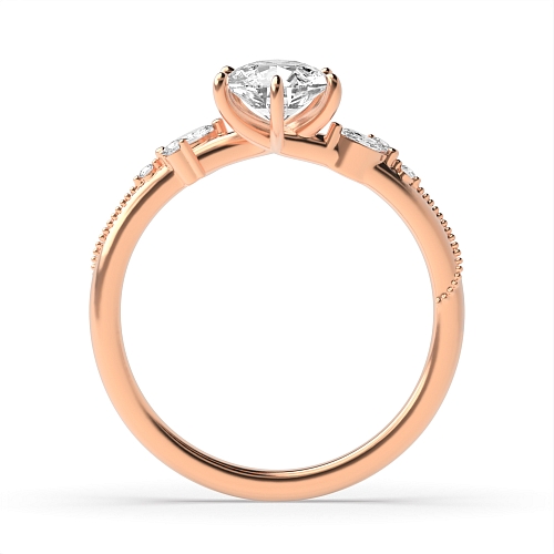 Prong Pear Rose Gold Opulence flank Engagement Rings