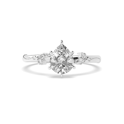 Prong Pear Opulence flank Engagement Rings