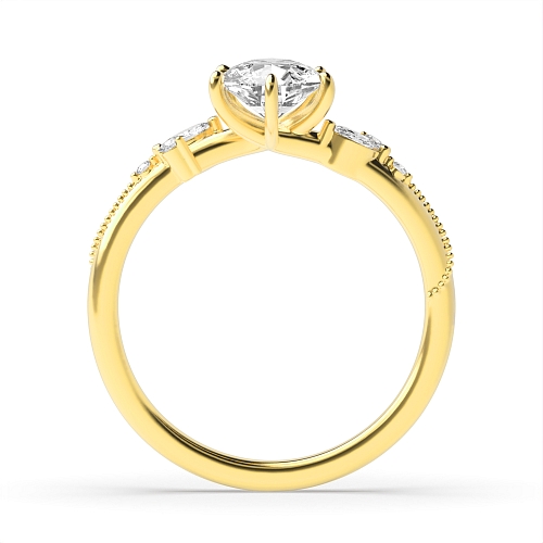 Prong Pear Yellow Gold Opulence flank Engagement Rings