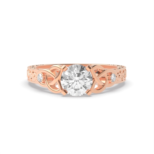 4 Prong Round Rose Gold Vintage Wedding Engagement Rings