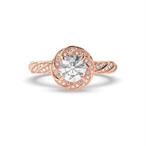 4 Prong Round Rose Gold Blazing Unusual Engagement Rings
