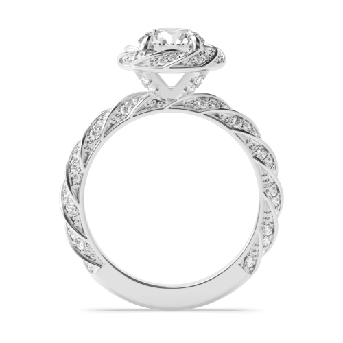 4 Prong Round Side Stone Diamond Ring