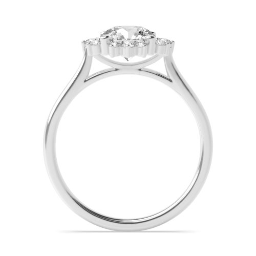 4 Prong Round Star Halo Solitaire Diamond Ring