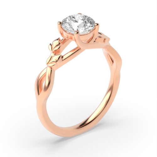 4 Prong Round Rose Gold Elegance Twisted Engagement Rings