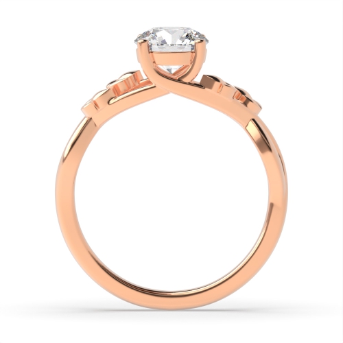 4 Prong Round Rose Gold Elegance Twisted Engagement Rings