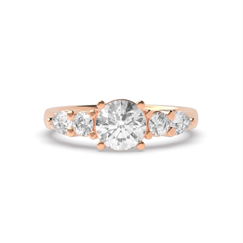 4 Prong Round Rose Gold Gossamer Engagement Rings