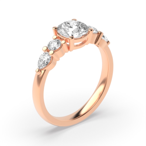 4 Prong Round Rose Gold Gossamer Engagement Rings