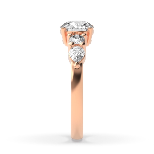 4 Prong Round Rose Gold Gossamer Engagement Rings