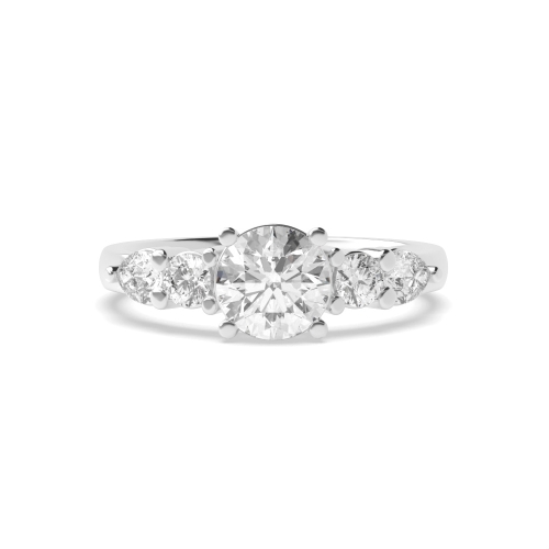 4 Prong Round Gossamer Engagement Rings