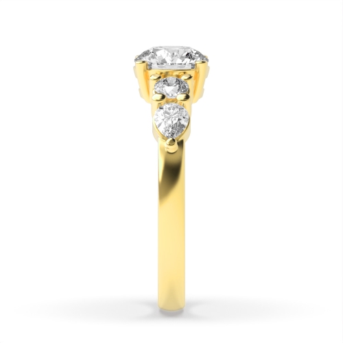 4 Prong Round Yellow Gold Gossamer Engagement Rings