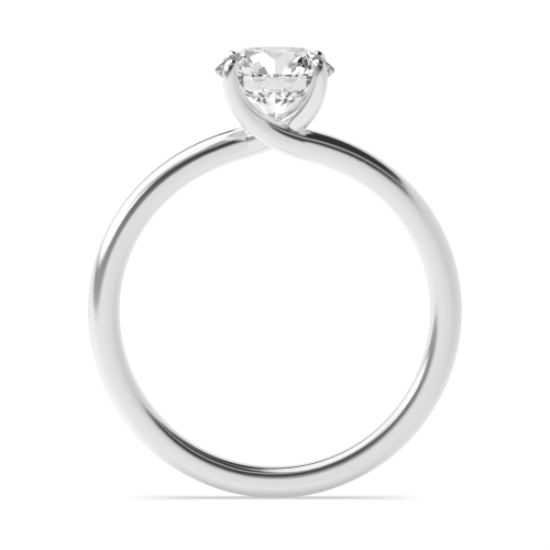 4 Prong Round Cross Over Head Solitaire Diamond Ring