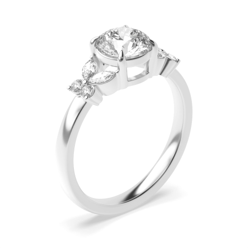butterfly shape round diamond unique engagement ring