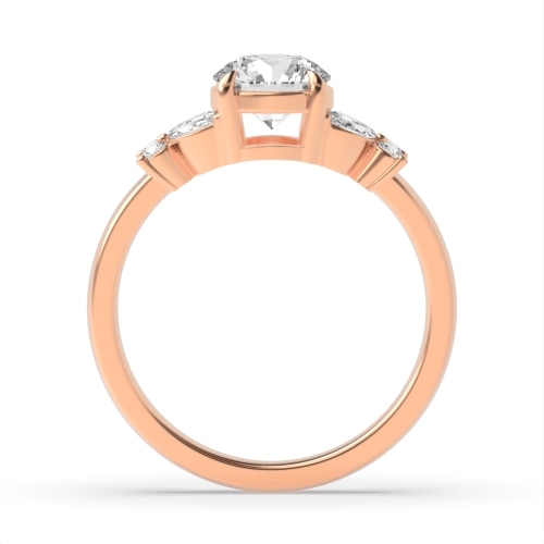 4 Prong Round Rose Gold Heirloom Unusual Engagement Rings